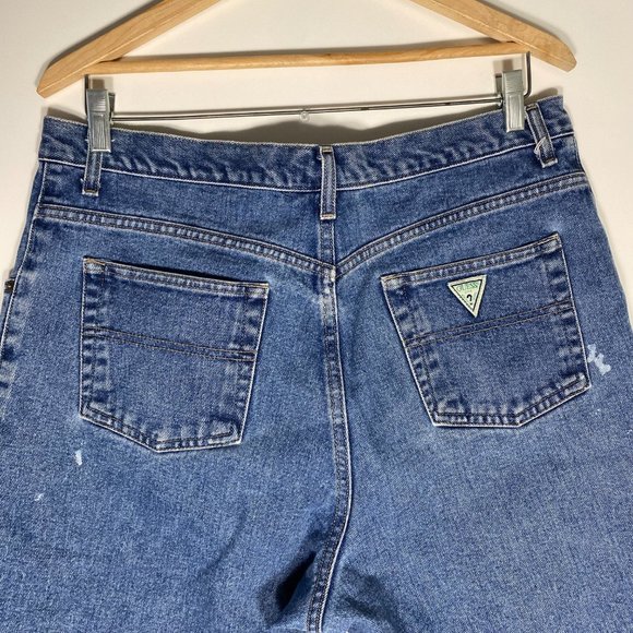 Guess Mens Jeans Shorts Light Wash Vintage Denim Blue Mexico Sz 36 - Picture 8 of 13